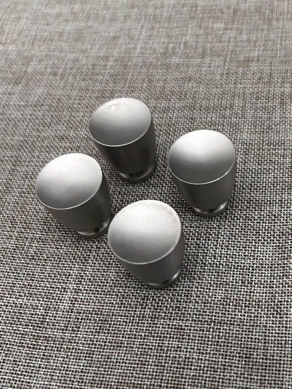 Vintage Retro Mid Century Silver Accent Flat Knob Round Set of 17